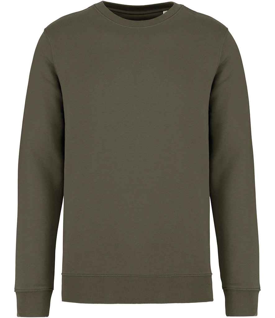 Native Spirit Unisex Heavyweight Crew Neck Sweatshirt in Organic Khaki, front view