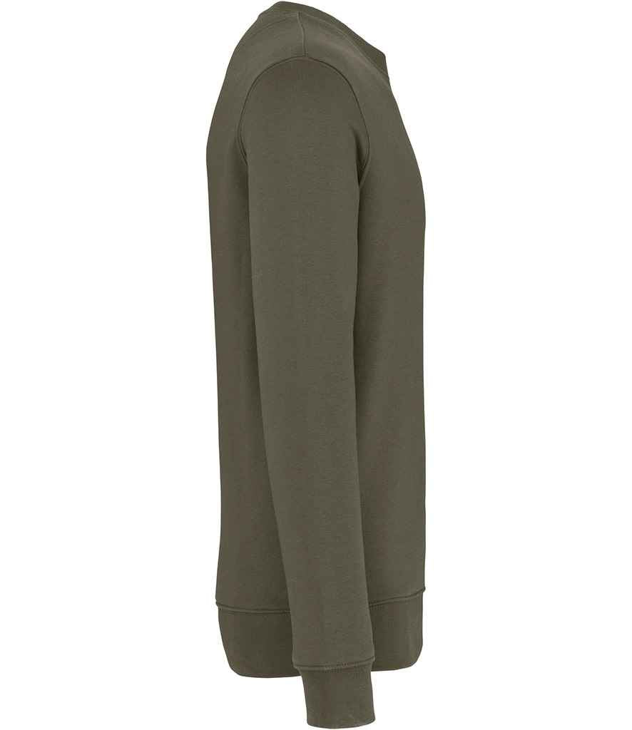 Native Spirit Unisex Heavyweight Crew Neck Sweatshirt in Organic Khaki, side view