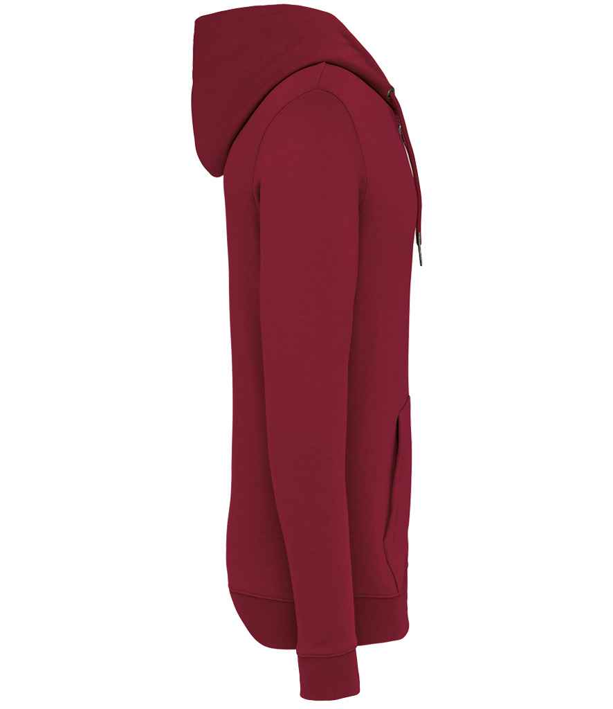 Native Spirit Unisex Full Zip Hoodie in Hibiscus Red, side view