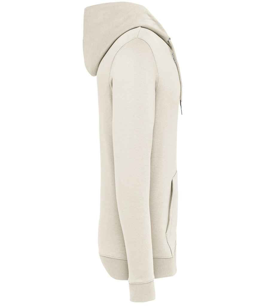 Native Spirit Unisex Full Zip Hoodie in Ivory, side view