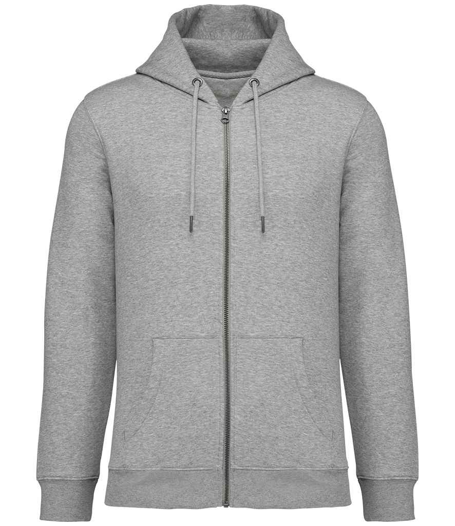 Native Spirit Unisex Full Zip Hoodie in Moon Grey Heather, front view