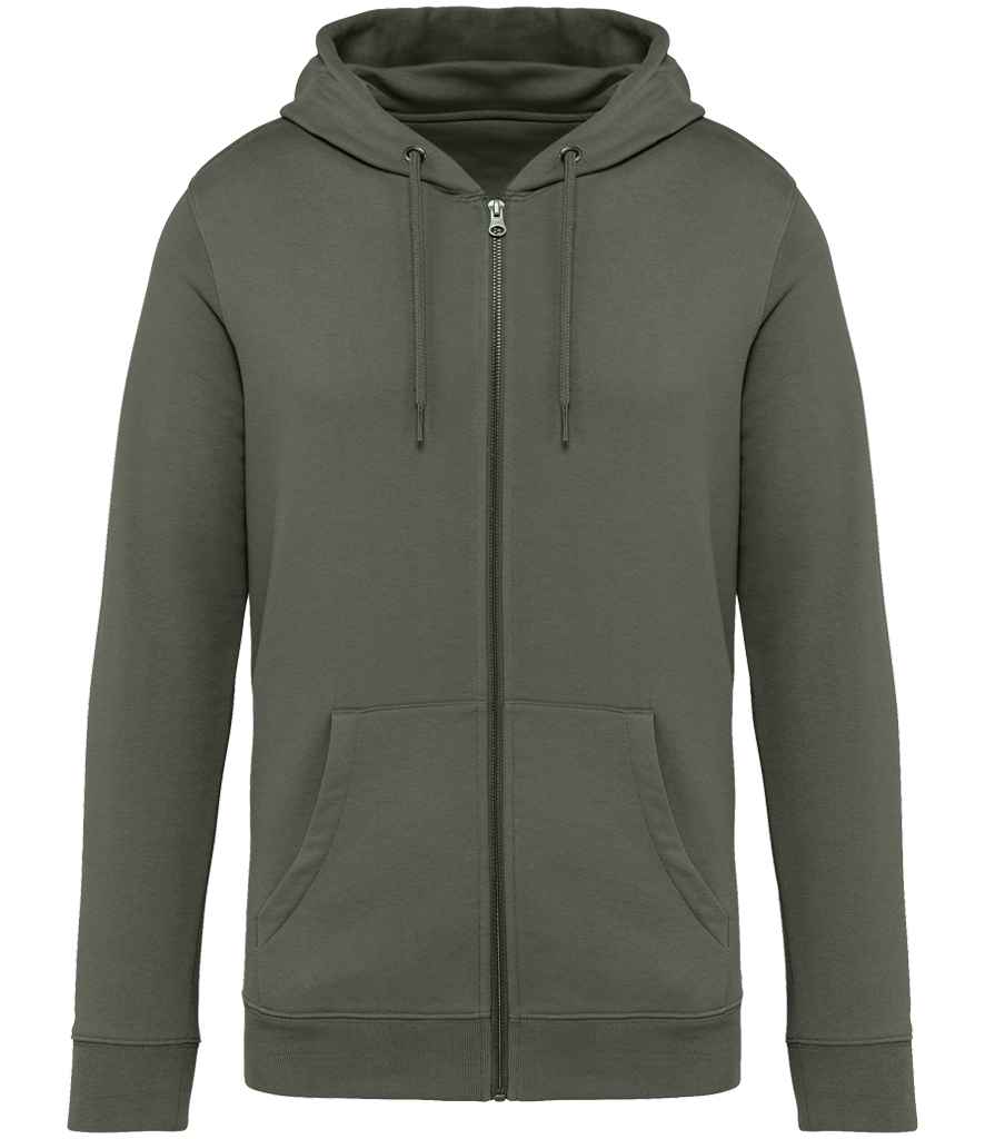 Native Spirit Unisex Full Zip Hoodie in Organic Khaki, front view