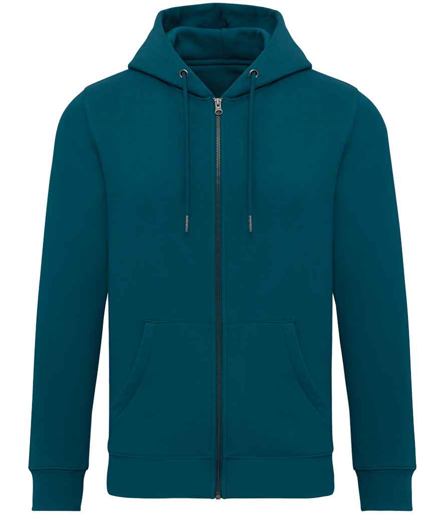 Native Spirit Unisex Full Zip Hoodie in Peacock Green, front view