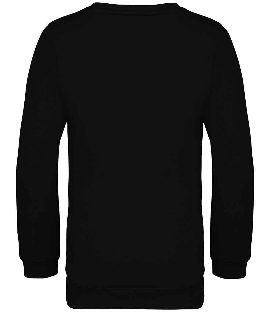 Native Spirit Kids Crew Neck Sweatshirt in Black, back view
