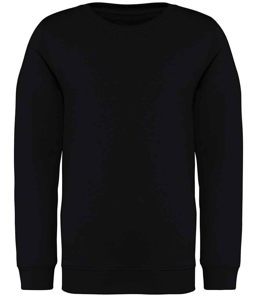 Native Spirit Kids Crew Neck Sweatshirt in Black, front view