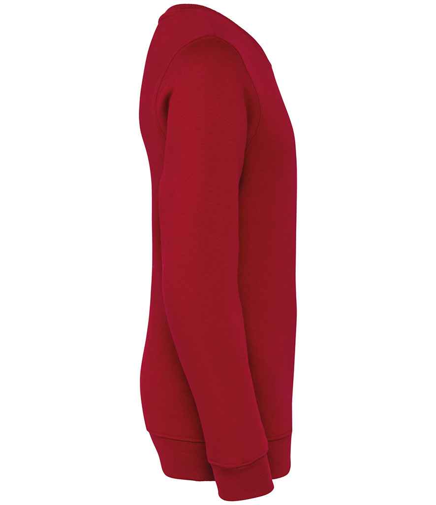 Native Spirit Kids Crew Neck Sweatshirt in Hibiscus Red, side view
