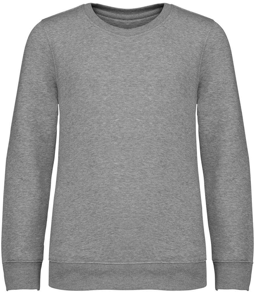 Native Spirit Kids Crew Neck Sweatshirt in Moon Grey Heather, front view
