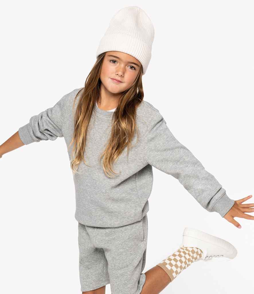 Native Spirit Kids Crew Neck Sweatshirt in Moon Grey Heather