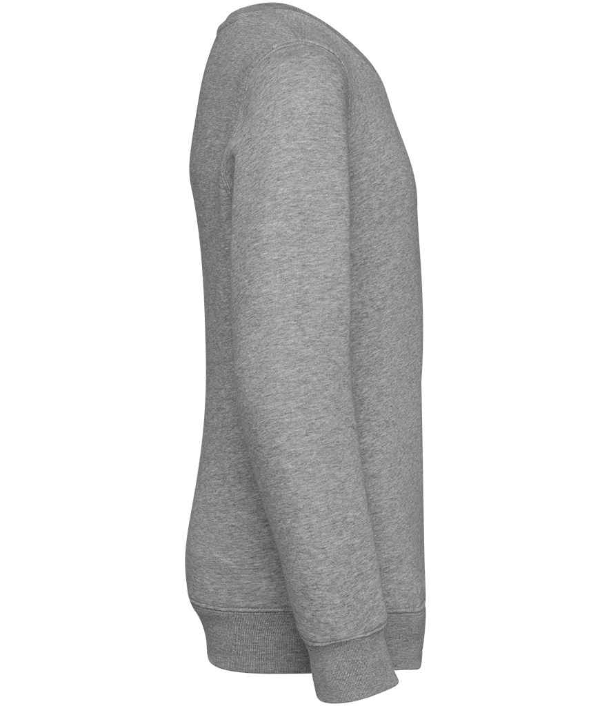 Native Spirit Kids Crew Neck Sweatshirt in Moon Grey Heather, side view