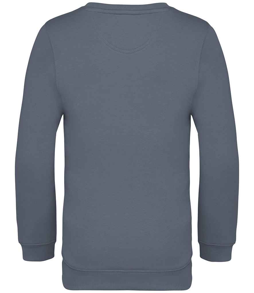 Native Spirit Kids Crew Neck Sweatshirt in Mineral Grey, back view