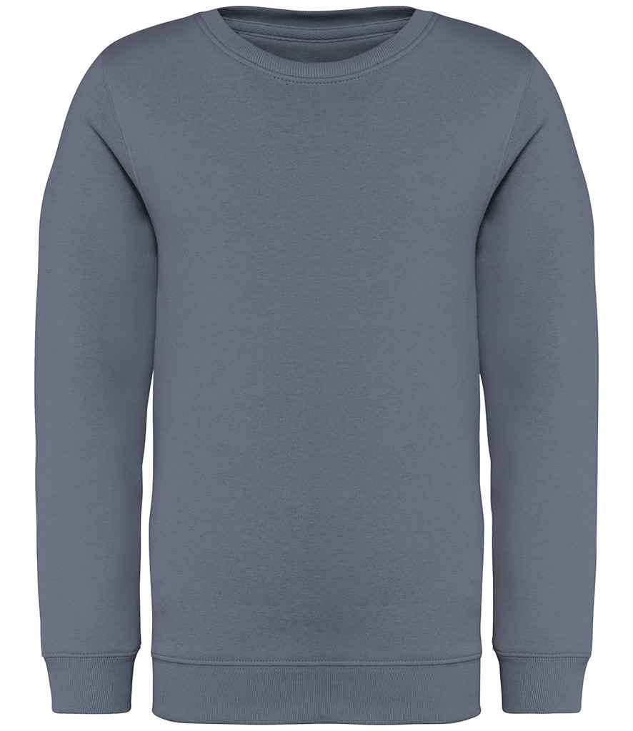 Native Spirit Kids Crew Neck Sweatshirt in Mineral Grey, front view