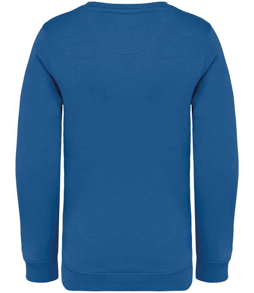 Native Spirit Kids Crew Neck Sweatshirt in Sea Blue, back view