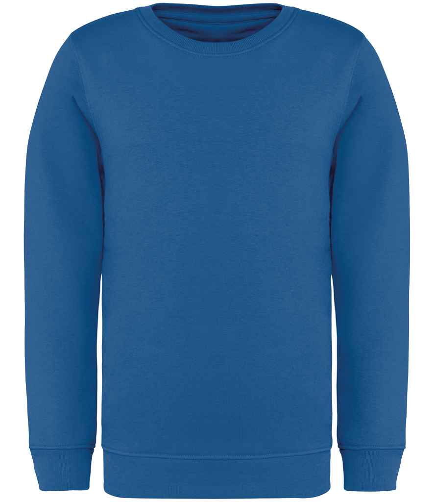 Native Spirit Kids Crew Neck Sweatshirt in Sea Blue, front view