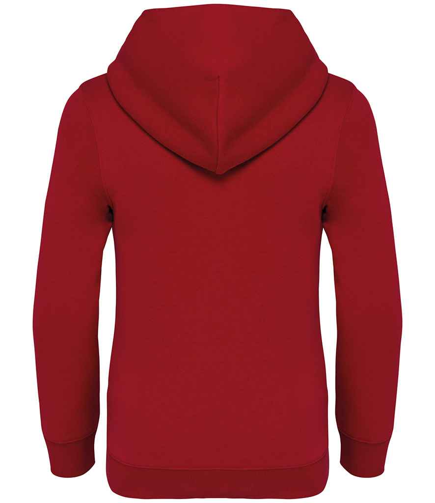 Native Spirit Kids Hooded Sweatshirt in Hibiscus Red, back view