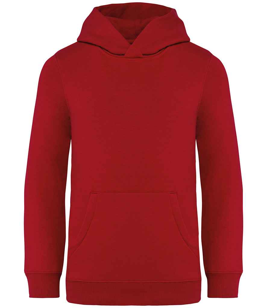 Native Spirit Kids Hooded Sweatshirt in Hibiscus Red, front view