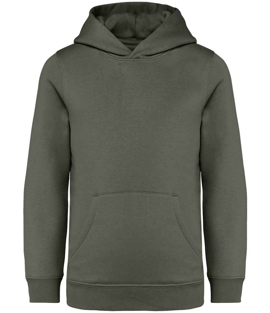 Native Spirit Kids Hooded Sweatshirt in Organic Khaki, front view
