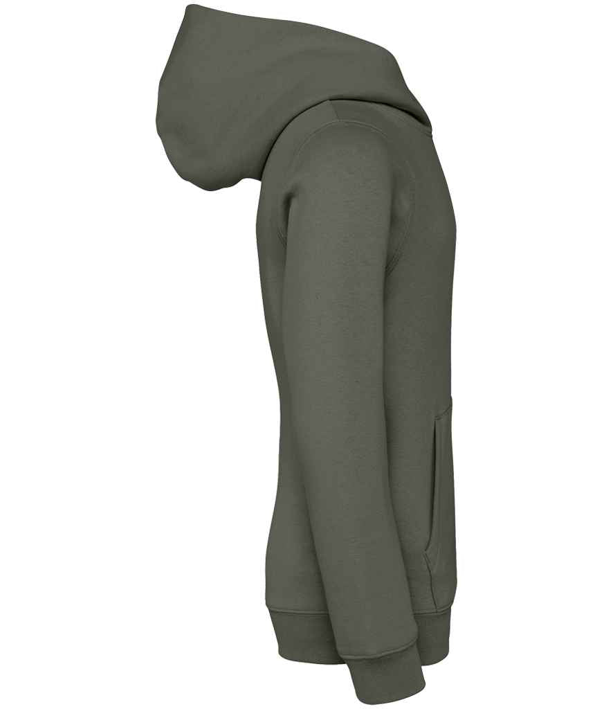 Native Spirit Kids Hooded Sweatshirt in Organic Khaki, side view