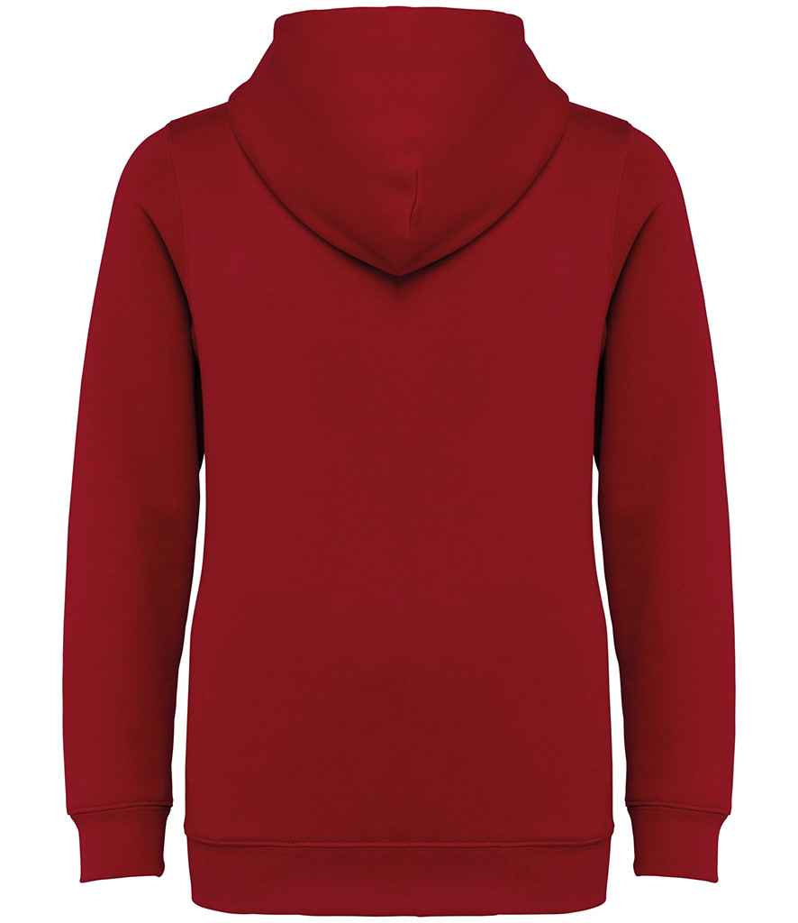 Native Spirit Kids Full Zip Hoodie in Hibiscus Red, back view