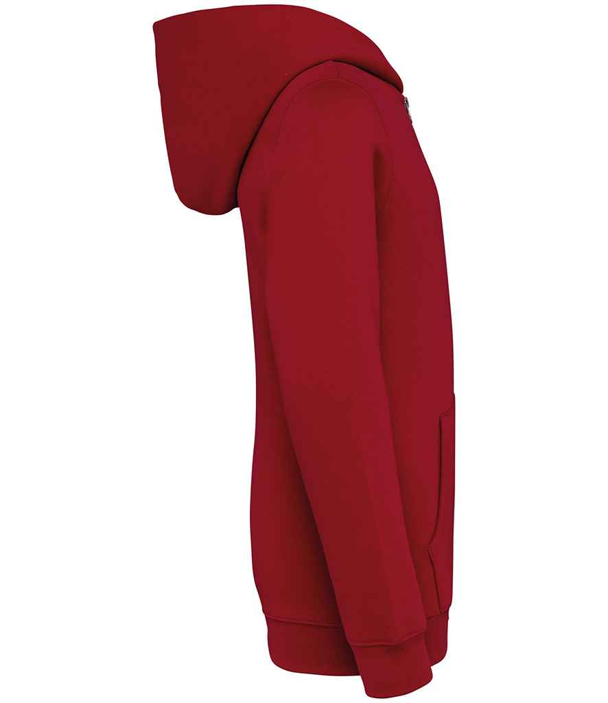 Native Spirit Kids Full Zip Hoodie in Hibiscus Red, side view