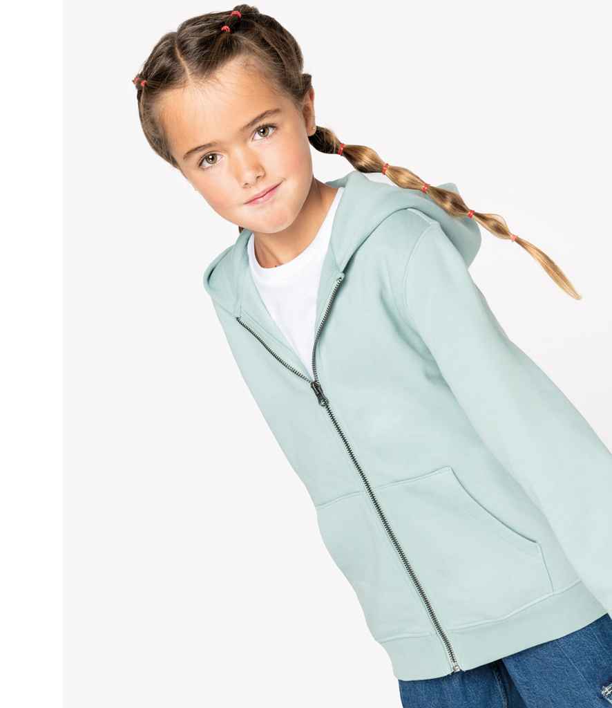 Native Spirit Kids Full Zip Hoodie in Jade Green