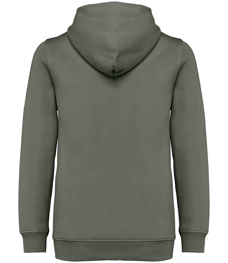 Native Spirit Kids Full Zip Hoodie in Organic Khaki, back view