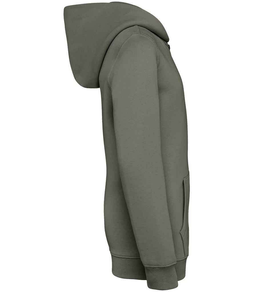 Native Spirit Kids Full Zip Hoodie in Organic Khaki, side view