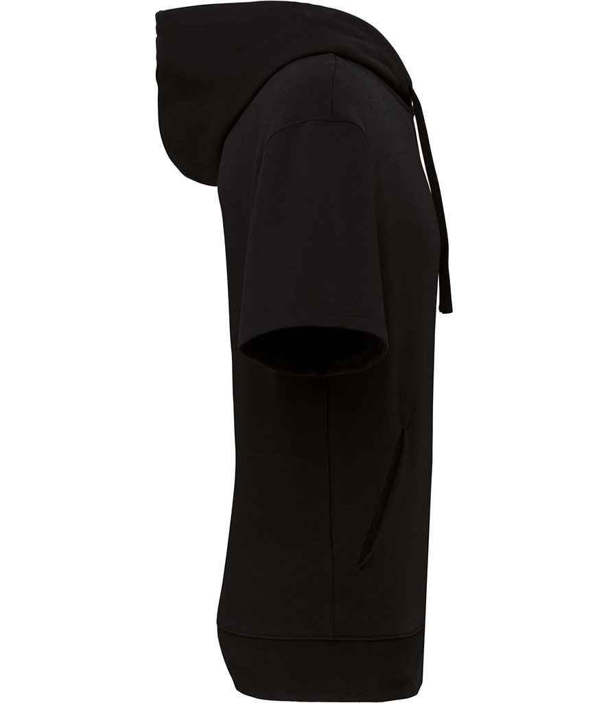 Native Spirit Unisex French Terry Short Sleeve Hooded Sweatshirt in Black, side view