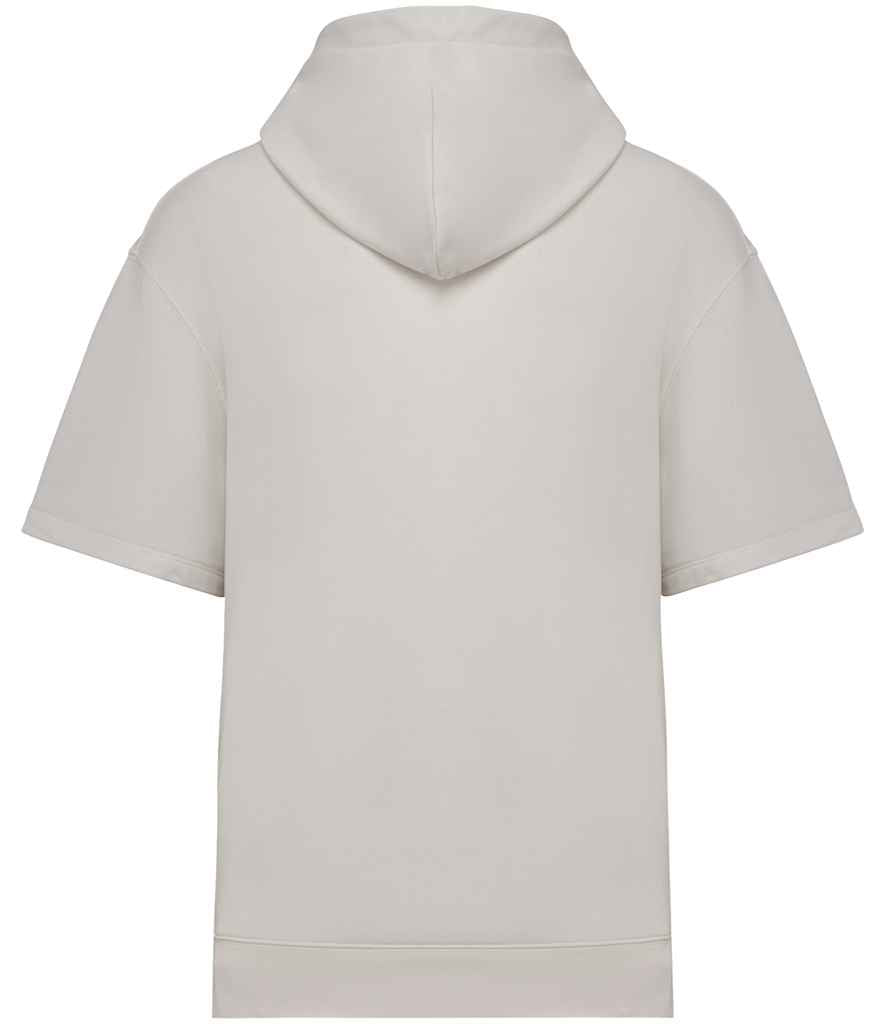 Native Spirit Unisex French Terry Short Sleeve Hooded Sweatshirt in Ivory, back view