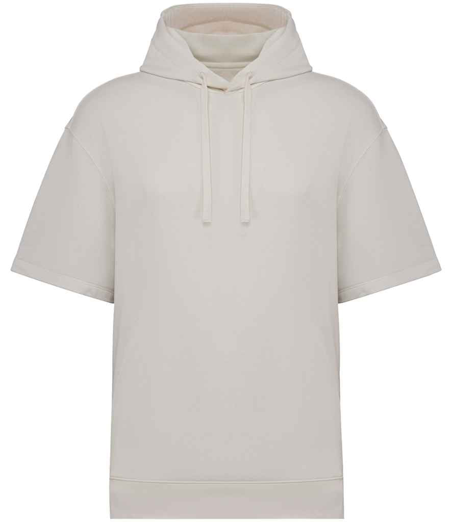 Native Spirit Unisex French Terry Short Sleeve Hooded Sweatshirt in Ivory, front view