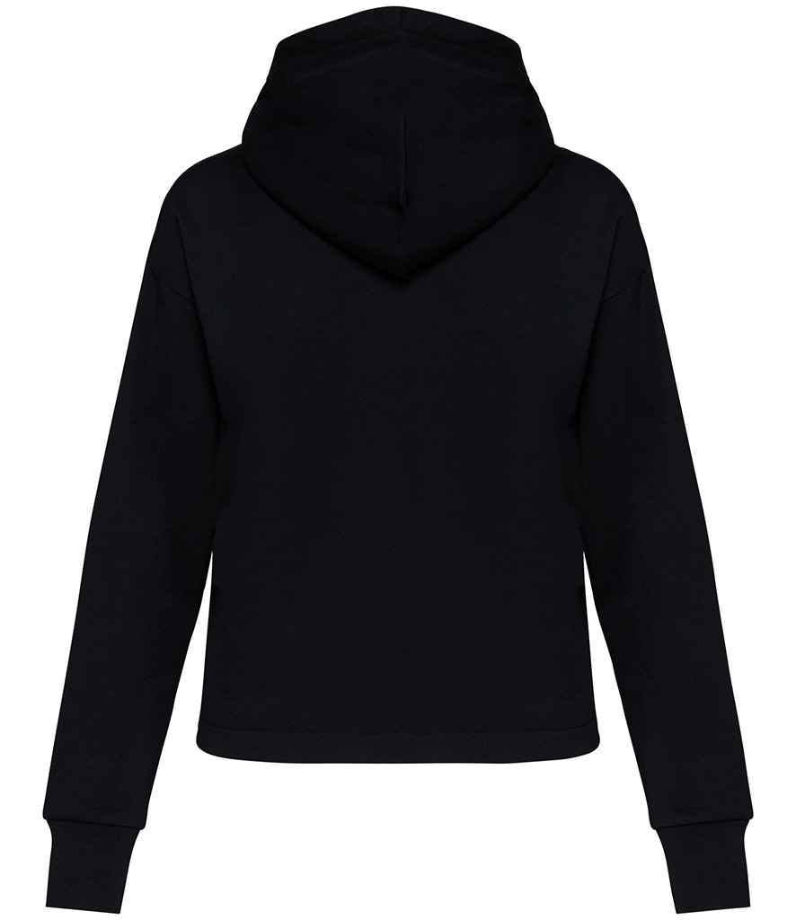 Native Spirit Ladies Full Zip Hooded Sweatshirt in Black, back view