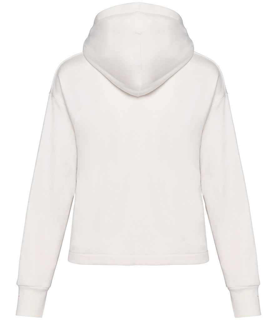 Native Spirit Ladies Full Zip Hooded Sweatshirt in Ivory, back view