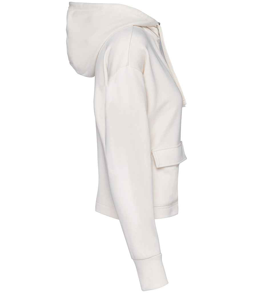 Native Spirit Ladies Full Zip Hooded Sweatshirt in Ivory, side view