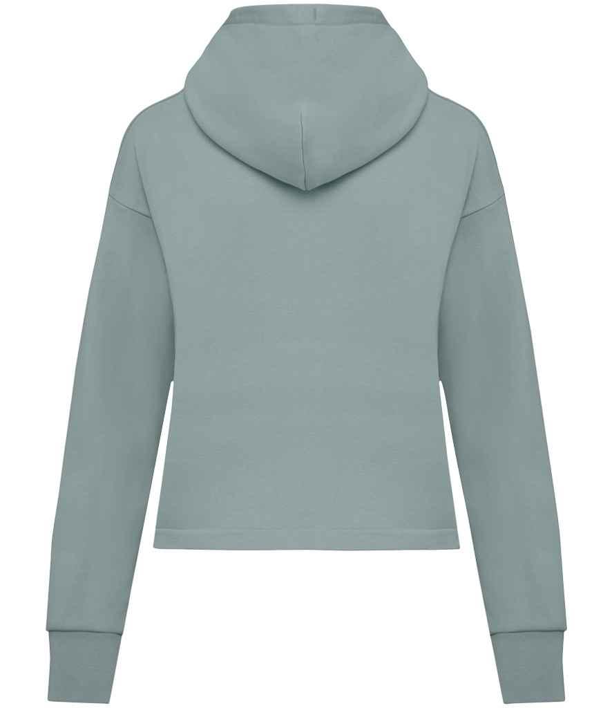 Native Spirit Ladies Full Zip Hooded Sweatshirt in Jade Green, back view