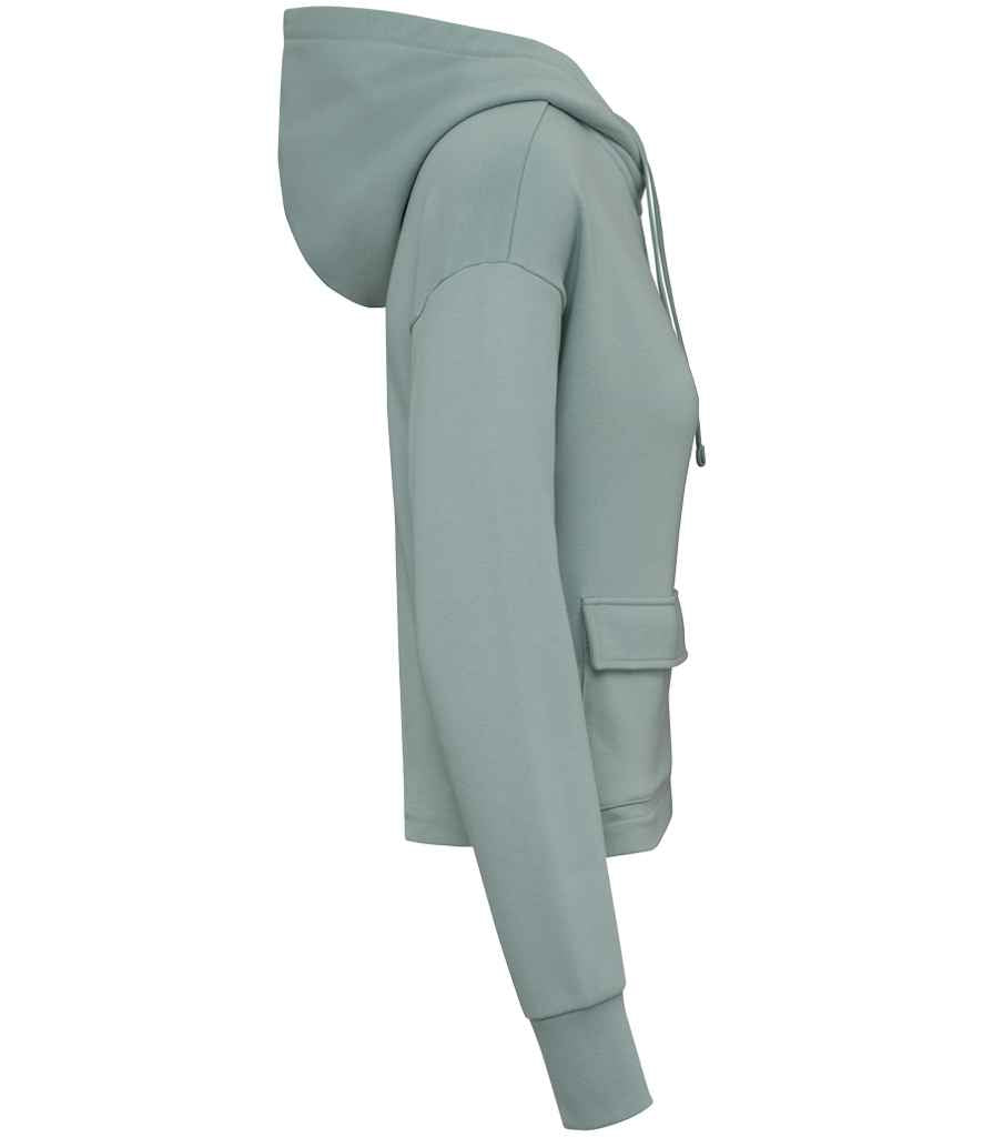 Native Spirit Ladies Full Zip Hooded Sweatshirt in Jade Green, side view
