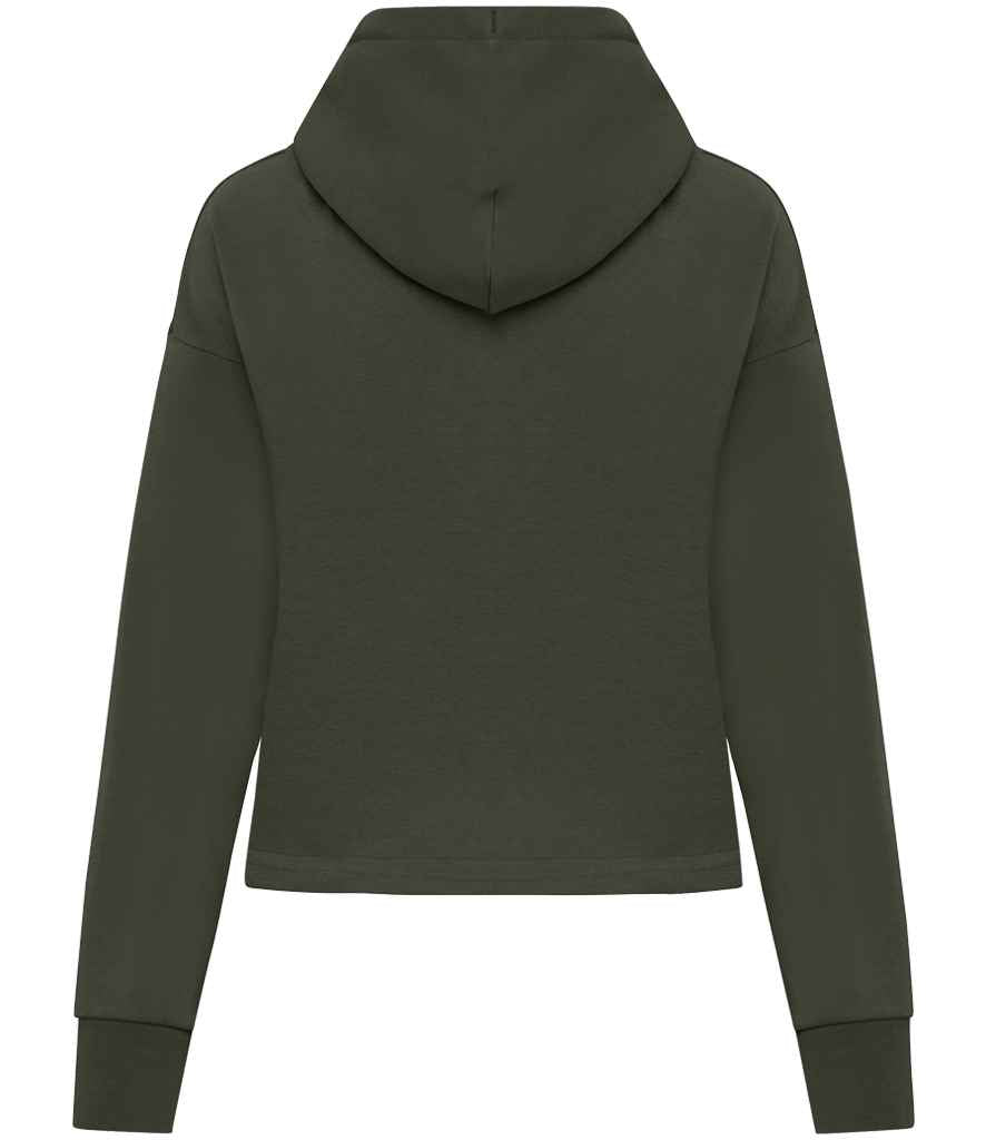Native Spirit Ladies Full Zip Hooded Sweatshirt in Organic Khaki, back view