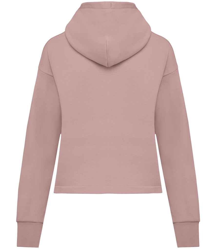 Native Spirit Ladies Full Zip Hooded Sweatshirt in Petal Rose, back view