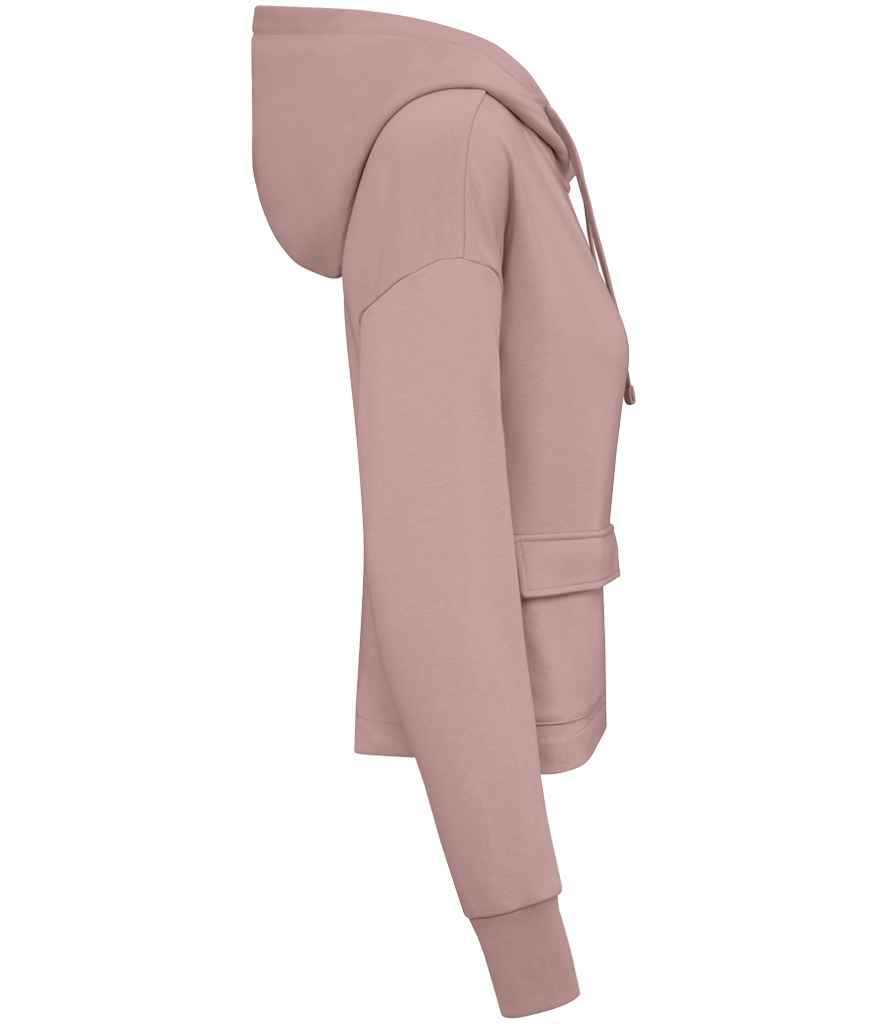 Native Spirit Ladies Full Zip Hooded Sweatshirt in Petal Rose, side view
