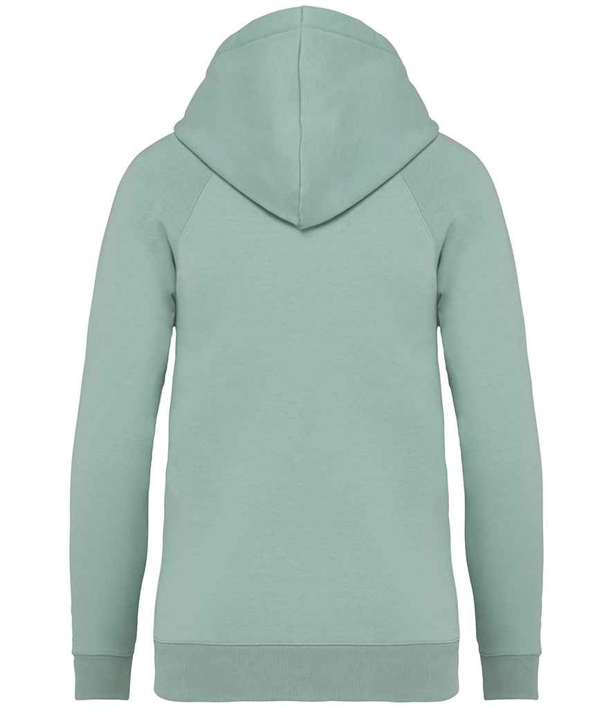 Native Spirit Ladies Raglan Sleeve Hoodie in Jade Green, back view