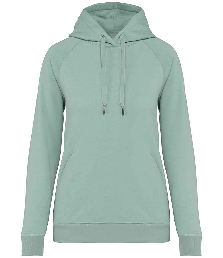 Native Spirit Ladies Raglan Sleeve Hoodie in Jade Green, front view