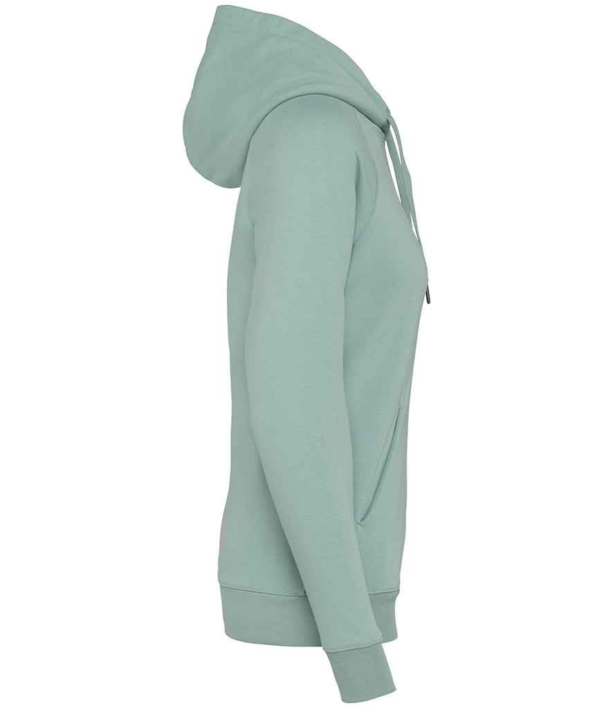 Native Spirit Ladies Raglan Sleeve Hoodie in Jade Green, side view
