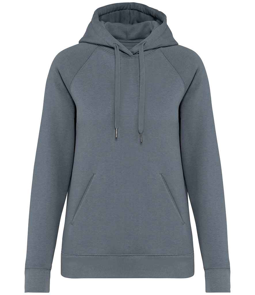 Native Spirit Ladies Raglan Sleeve Hoodie in Mineral Grey, front view