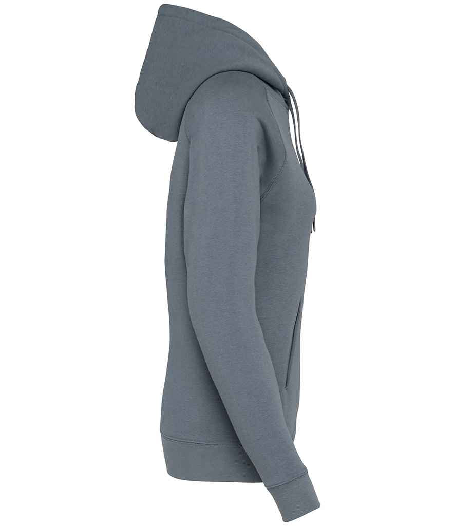Native Spirit Ladies Raglan Sleeve Hoodie in Mineral Grey, side view