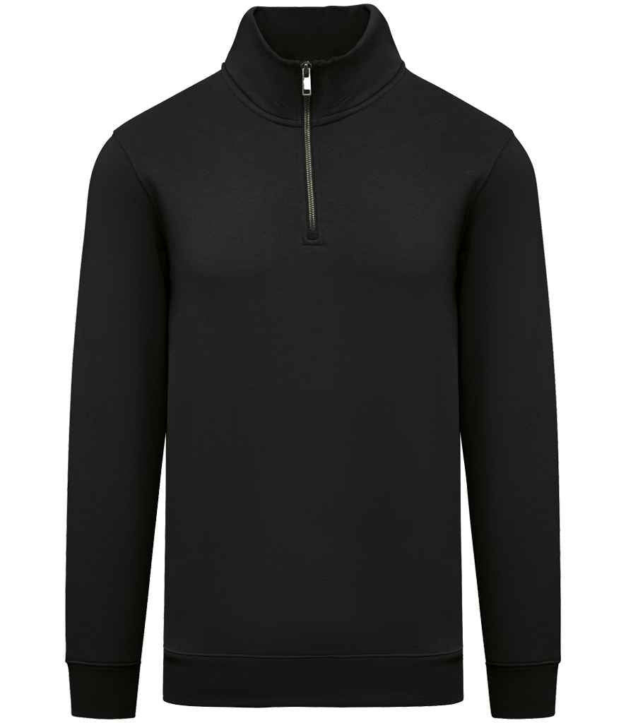 Native Spirit 1/4 Zip Sweatshirt in Black, front view