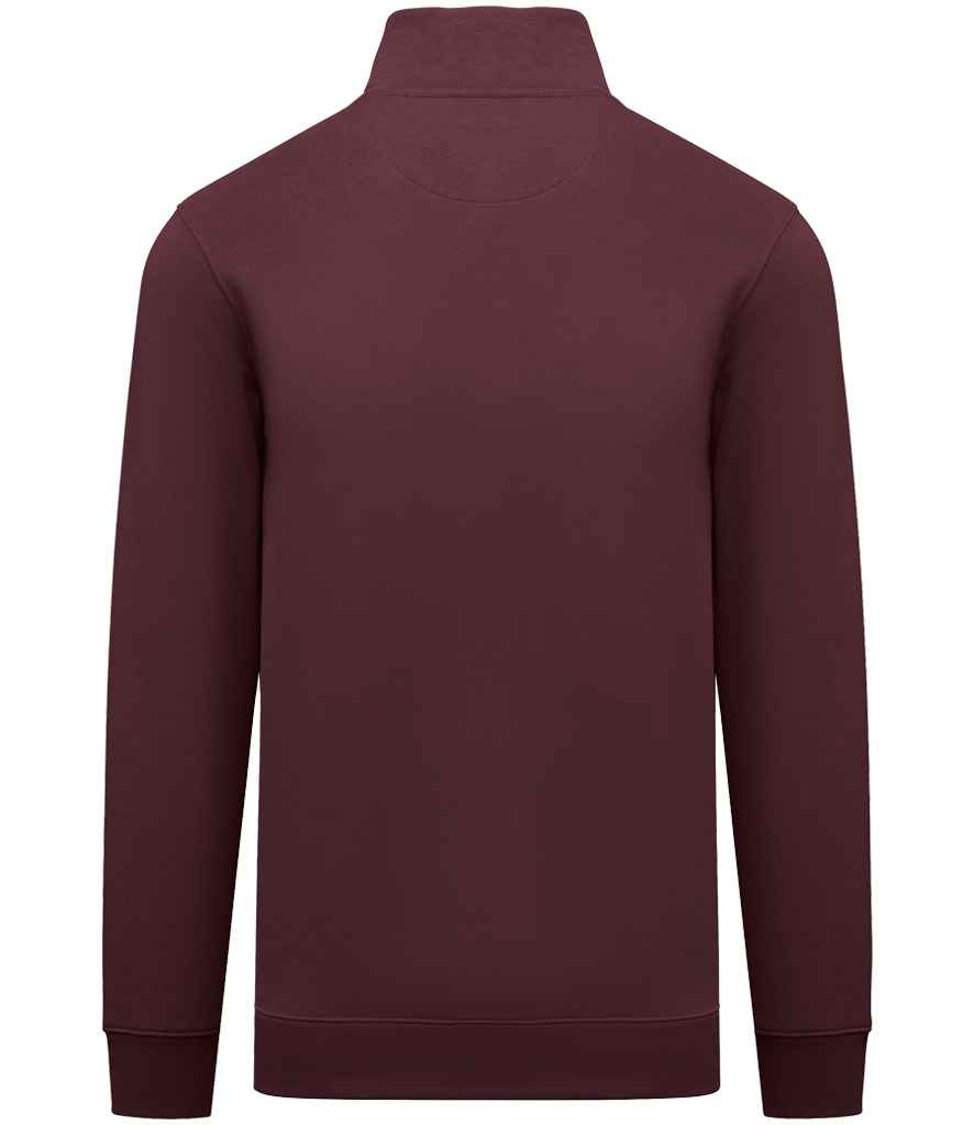 Native Spirit 1/4 Zip Sweatshirt in Dark Cherry, back view