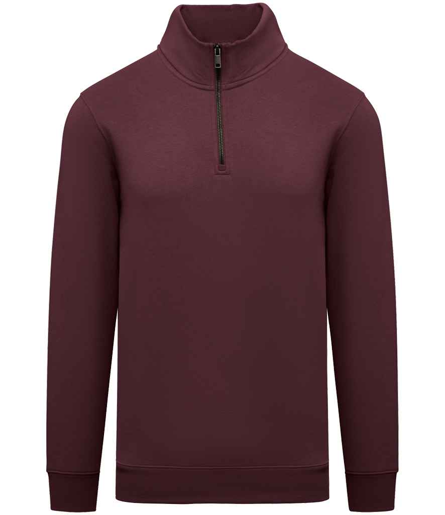 Native Spirit 1/4 Zip Sweatshirt in Dark Cherry, front view