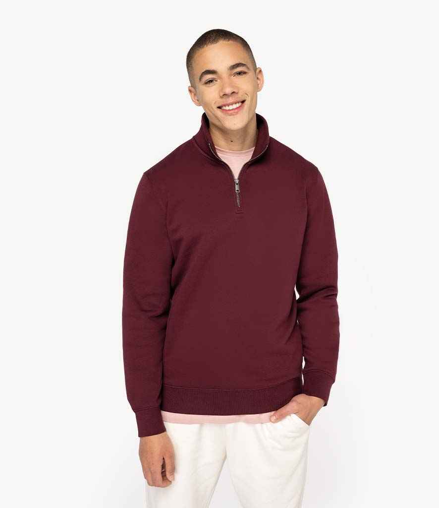 Native Spirit 1/4 Zip Sweatshirt in Dark Cherry