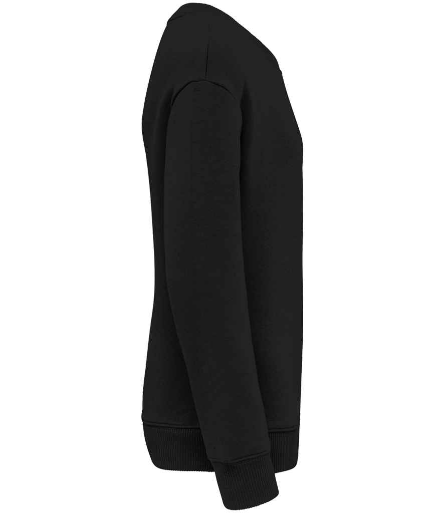 Native Spirit Kids Oversized Round Neck Sweatshirt in Black, side view