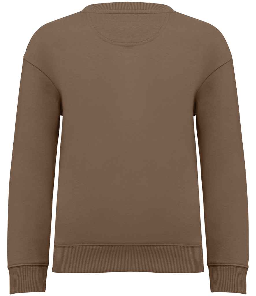 Native Spirit Kids Oversized Round Neck Sweatshirt in Driftwood, back view