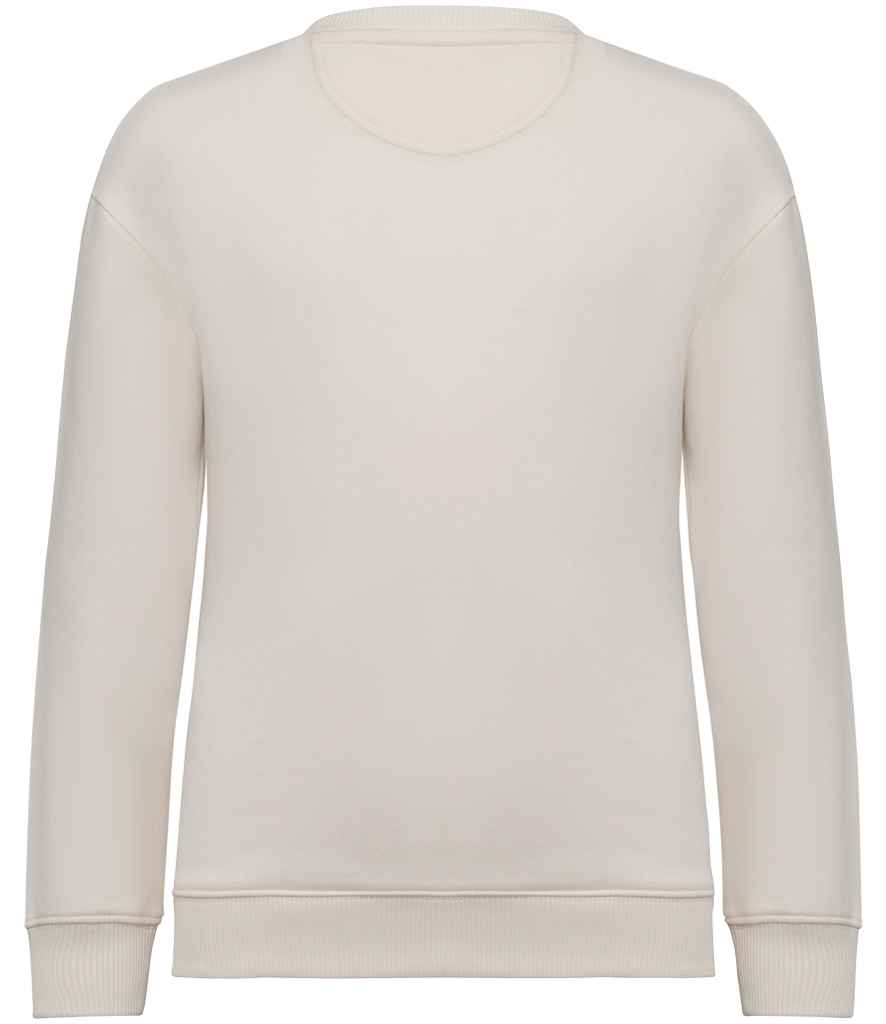 Native Spirit Kids Oversized Round Neck Sweatshirt in Ivory, back view