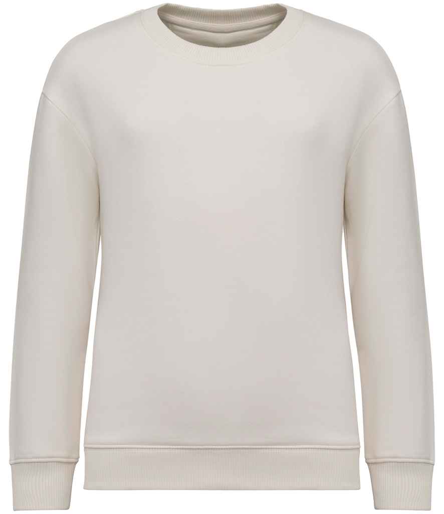 Native Spirit Kids Oversized Round Neck Sweatshirt in Ivory, front view